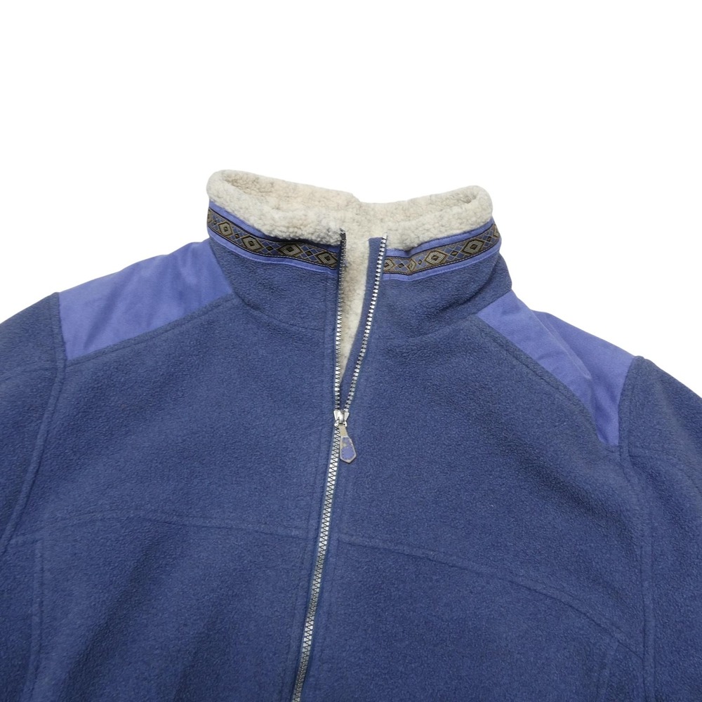 Cabela's Jacket Womens XL Blue Fleece Sherpa Lined Full Zip Pockets Outdoor